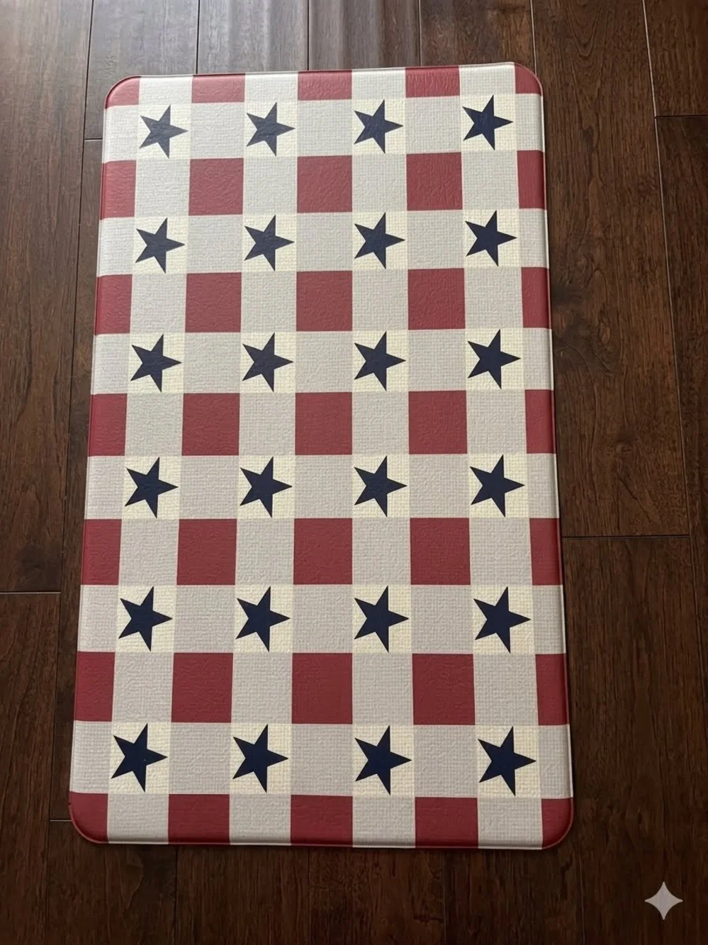 Kirkton House Patriotic Star Checker Comfort Mat 18x30 Anti Fatigue Foam Rug